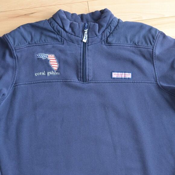 Vineyard Vines Quarter Zip Sweater Corel Gables - Picture 2 of 6